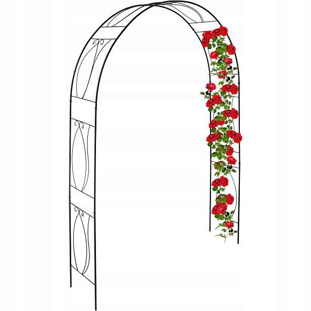 Zahradní oblouk pergola kovová 233x172x35 cm černá pro popínavé rostliny