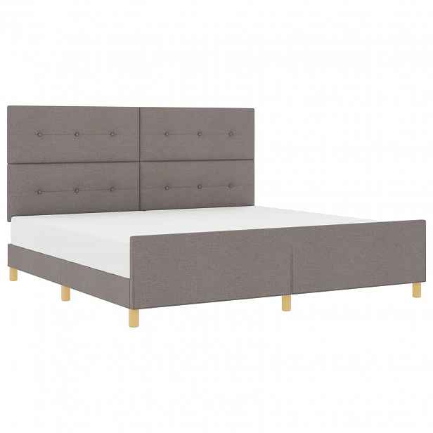 vidaXL Rám postele s čelo Taupe 200 x 200 cm textil