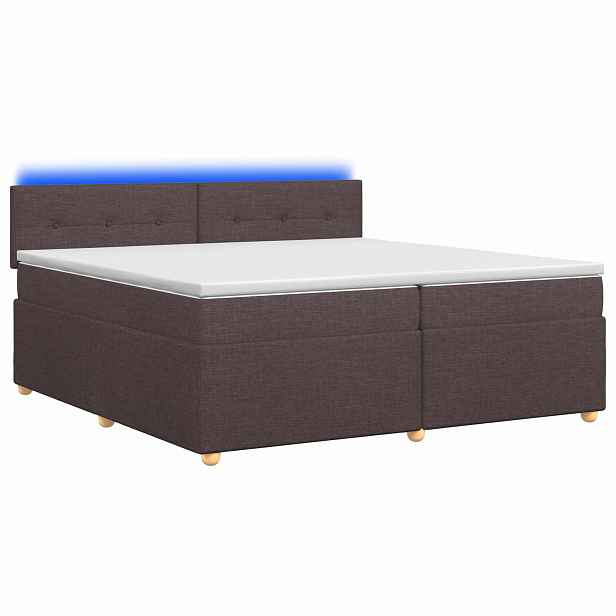 vidaXL Postel boxspring s matrací Tmavě hnědá 200 x 200 cm Textil
