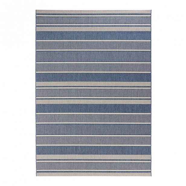 Modrý venkovní koberec Bougari Strap, 200 x 290 cm