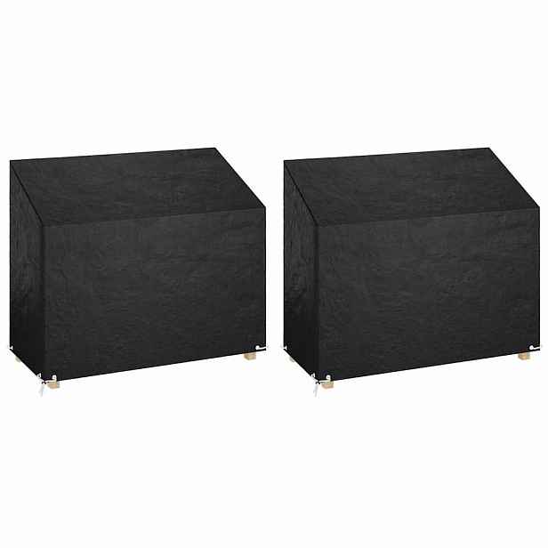 vidaXL Plachty na zahradní lavice 2 ks 8 oček 160 x 70 x 70/88 cm PE
