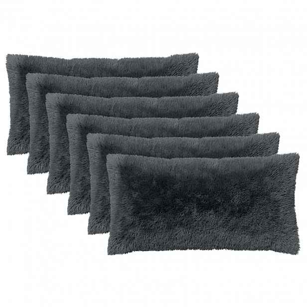 vidaXL Povlak na polštář 6 pcs HEERLEN Antracitová 40 x 80 cm