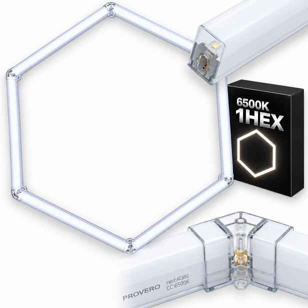 Bílá Led lampa 1 ks Hexagon 1 42W 6500K 92x79 Cm garáž detailing