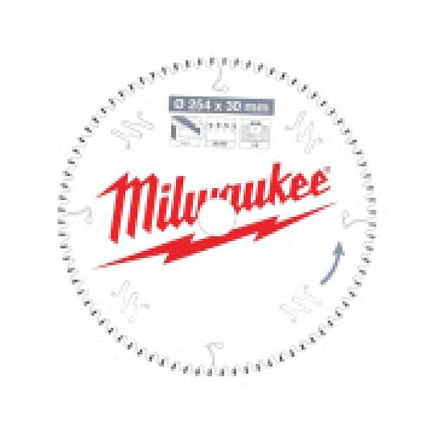 Kotouč pilový Milwaukee CSB MS ALU Clear 254 x 30 x 3,0 x 80TF NEG 4932471318