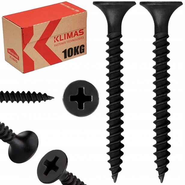 Šrouby 3,5x45 do sádrokartonu Gk ocel kov černé 10 kg