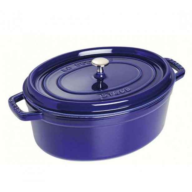 Staub Oválný litinový hrnec s poklicí Cocotte, tmavě modrá, 29 cm / 4,2 l 1102991