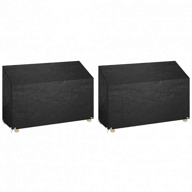 vidaXL Plachty na zahradní lavice 2 ks 8 oček 190 x 70 x 70/88 cm PE