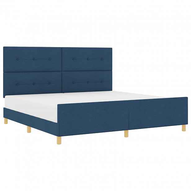 vidaXL Rám postele s čelo Modrá 200 x 200 cm textil