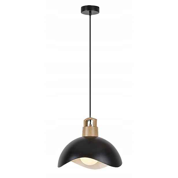Závěsná lampa Filina Rabalux Skandinávská černá kovová dřevěná 30 cm
