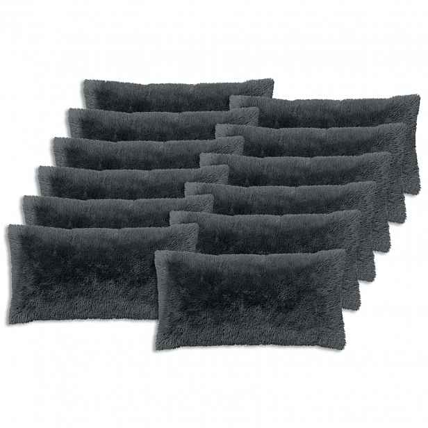 vidaXL Povlak na polštář 12 pcs HEERLEN Antracitová 40 x 80 cm