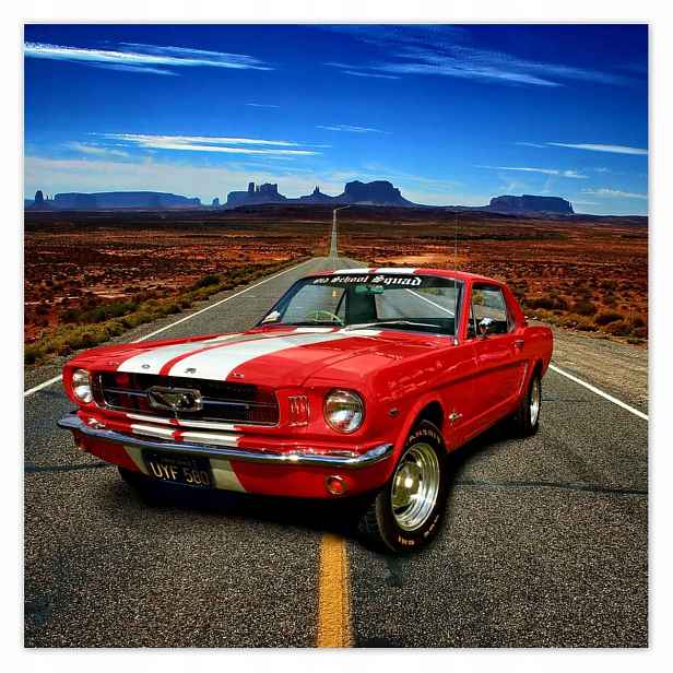 Plakáty 140x140 Červený Ford Mustang Usa