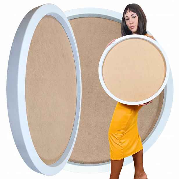 Dřevěný rám Kulatá bílá Báze pod mech chrobotek Dekorace Diy 60 cm