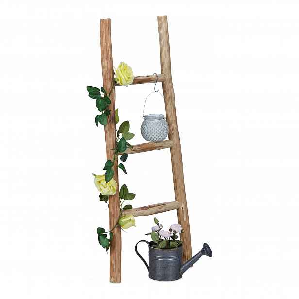 Dřevěný Rustikální Žebřík na Ručníky a Dekorace Kaštan 90 cm 3 Příčky