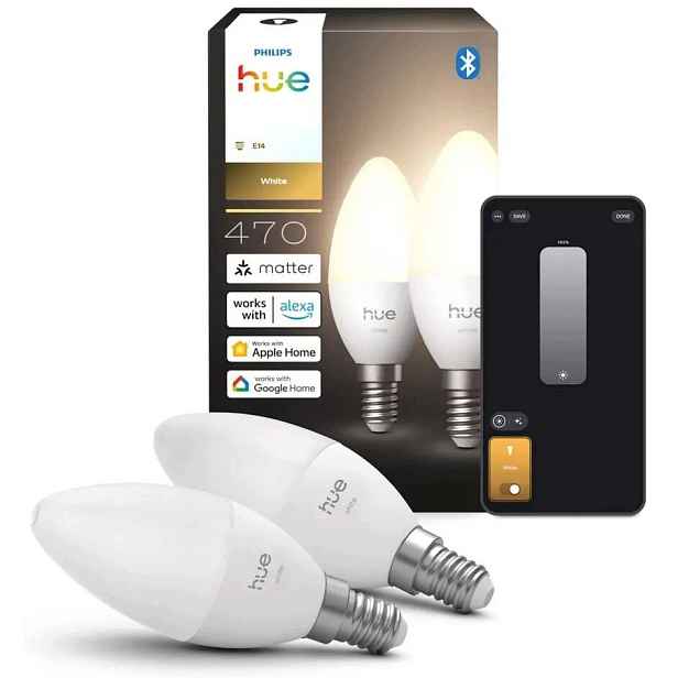 Inteligentní Led žárovka Philips Hue E14 Bluetooth, ZigBee (2 ks)