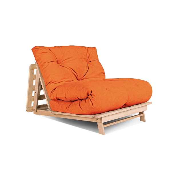 MarLiving Rozkládací futonové křeslo LAYTI 01 90 cm z masivu/oranžové