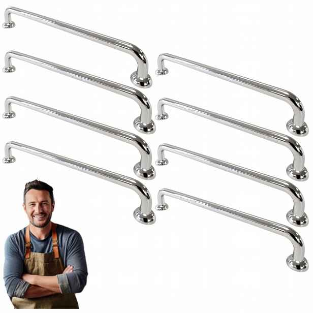 Nábytková Úchytka do skříňky Zásuvky Asta 160 mm Chrom Lesk 8ks