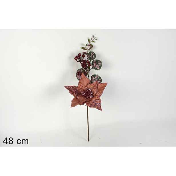 PROHOME - Větvička vánoční 48cm hvězda zlatohnědá