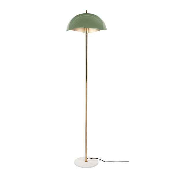 Stojací lampa s kovovým stínidlem v zelené a zlaté barvě (výška 154 cm) Waved – Leitmotiv