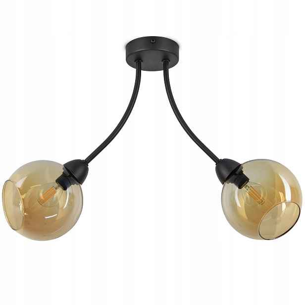 Stropní Svítidlo Stropní Svítidlo Dvě skleněné Led koule s medem