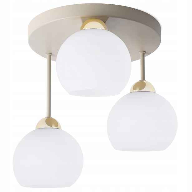 Závěsná Stropní Lampa Lustr Bílé Skleněné Koule Kašmírová Béžová 3XE14