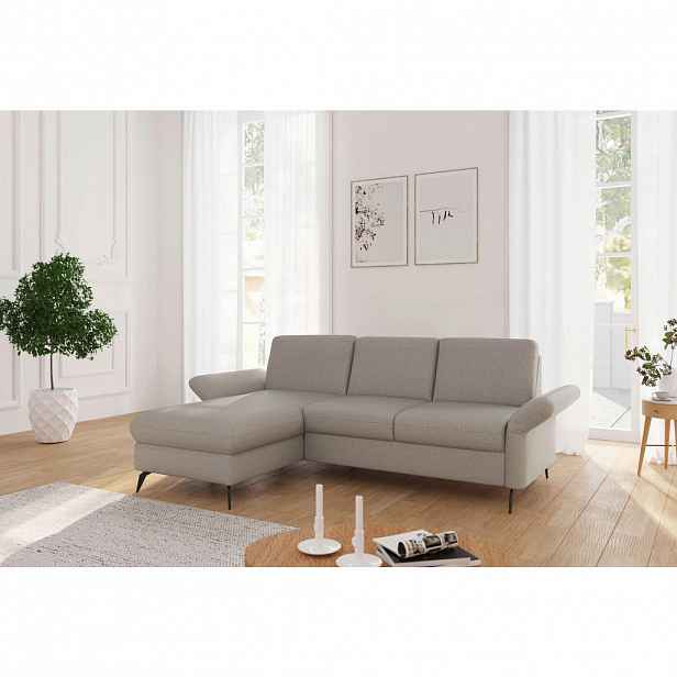 Sit & More ROHOVÁ SEDAČKA, textil, šedohnědá