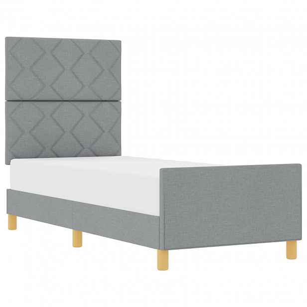 vidaXL Rám postele s čelo Světle šedá 80 x 200 cm textil