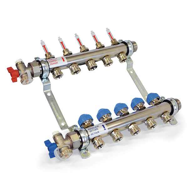 Rozdělovač nerezový GABOTHERM GTF-VSV 1" 6 okruhů