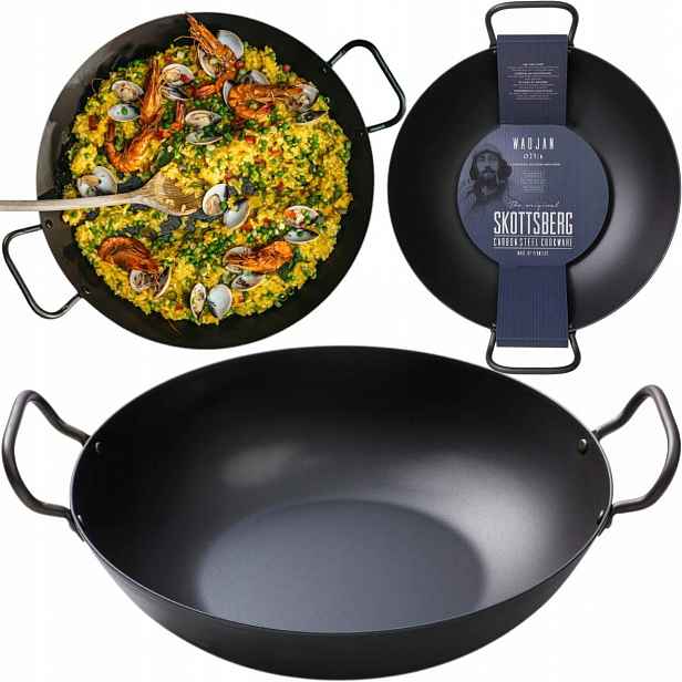 Skottsberg Wok Hluboká pánev z uhlíkové oceli 34 Carbon K3