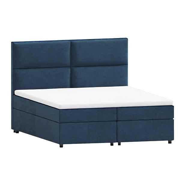 Tmavě modrá boxspring postel s úložným prostorem 180x200 cm Rico – Ropez