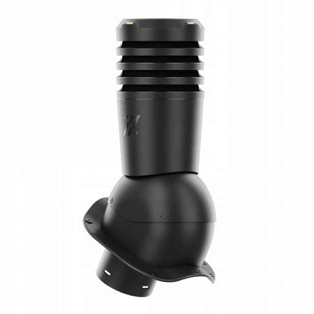 Větrací komín Ecoline pro plechovou střešní krytinu, profil W, 125 mm, černý