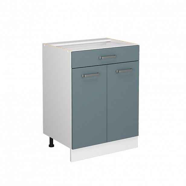 Vicco SPODNÍ SKŘÍŇKA KUCHYŇSKÉ LINKY R-Line, Modrošedá/Bílá, 60 cm se zásuvkou, PD Dub