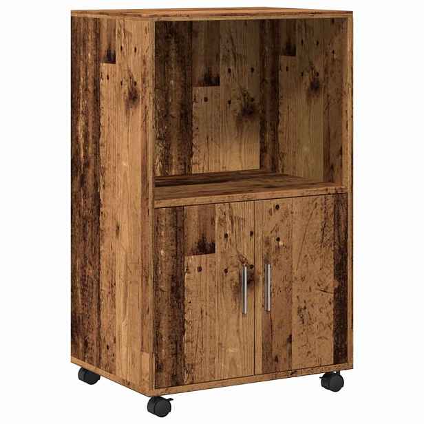vidaXL Skříňka na kolečkách old wood 55 x 40 x 91 cm kompozitní dřevo