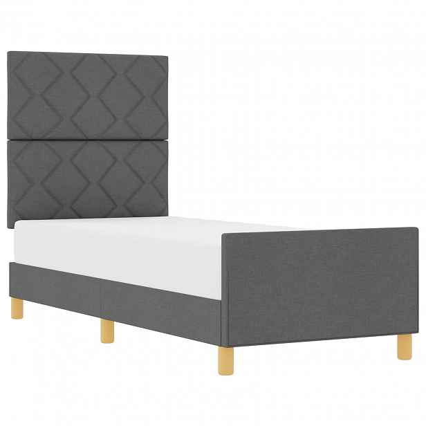 vidaXL Rám postele s čelo Tmavě šedá 80 x 200 cm textil