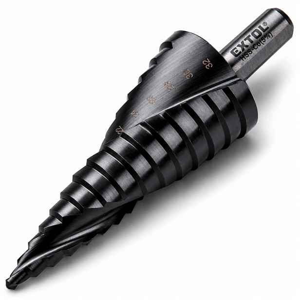 Kobaltové kuželové vrtáky 4-32 mm HSS-Co do kovu, ocel, plech