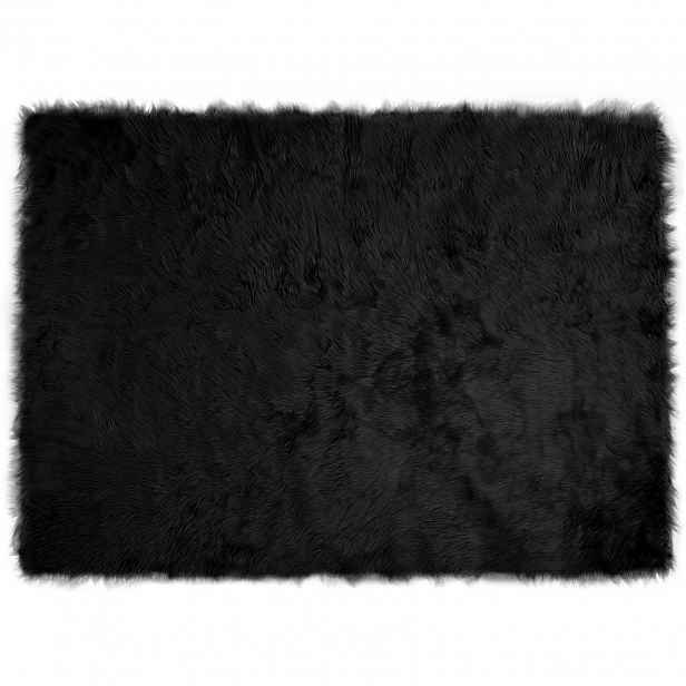 vidaXL Koberec z umělé ovčí kožešiny TAFALLA Černá 120 x 170 cm