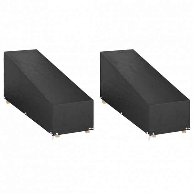 vidaXL Plachty na zahradní lehátko 2 ks 12 oček 205 x 75 x 40/70 cm PE