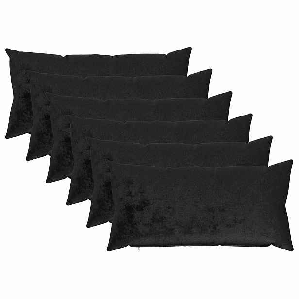 vidaXL Povlak na polštář 6 pcs HEERLEN Černá 40 x 80 cm Flanel