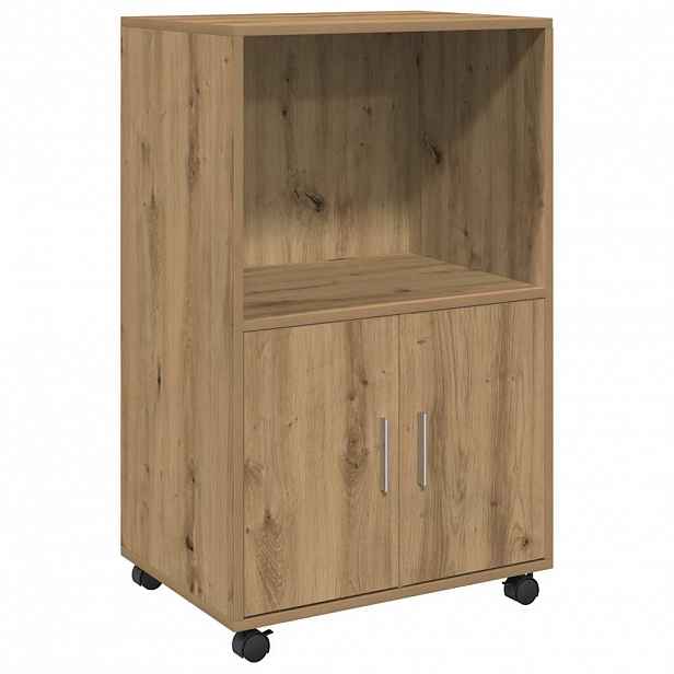 vidaXL Skříňka na kolečkách dub artisan 55x40x91 cm kompozitní dřevo