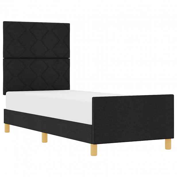 vidaXL Rám postele s čelo Černá 80 x 200 cm textil