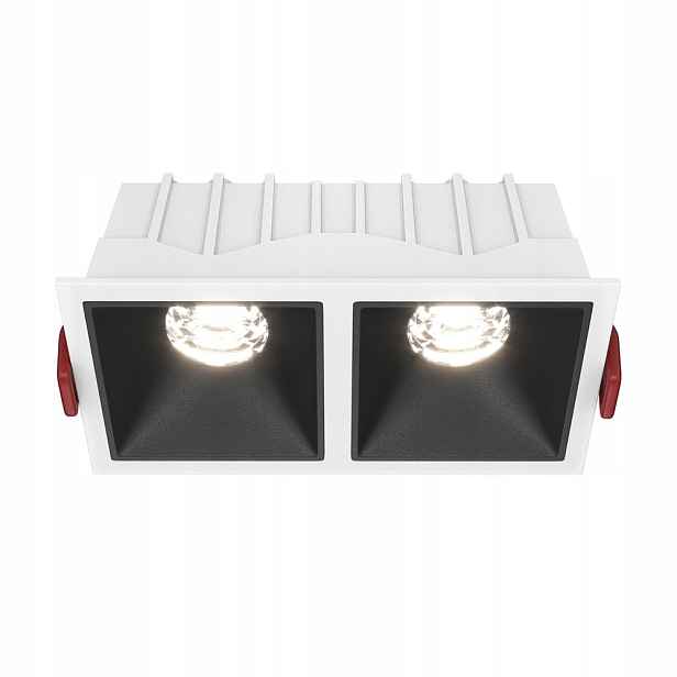 Dvojitá zapuštěná Led lampa bílá černá obdélníková 4000K očko Maytoni