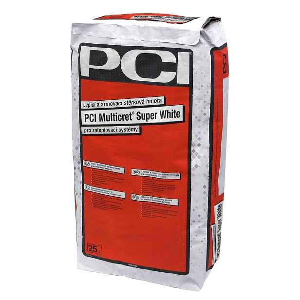 Hmota lepicí a stěrková PCI Multicret Super White 25 kg