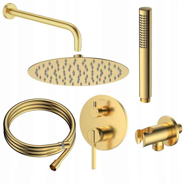 Sprchový set pod omítku dvoufunkční zlatá baterie sprchová hlavice hadice