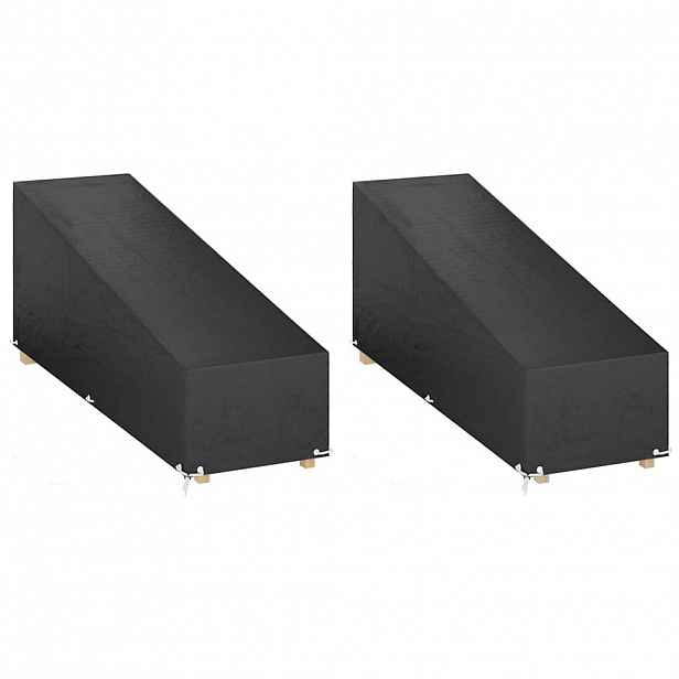 vidaXL Plachty na zahradní lehátko 2 ks 12 oček 200 x 65 x 35/60 cm PE