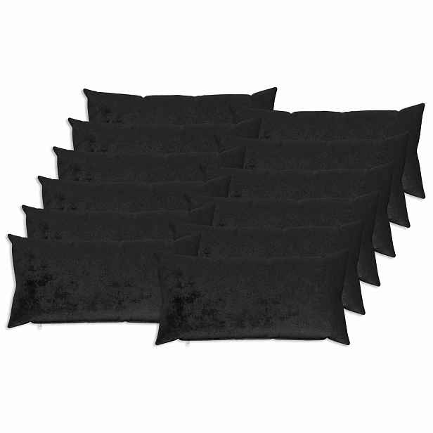 vidaXL Povlak na polštář 12 pcs HEERLEN Černá 40 x 80 cm Flanel