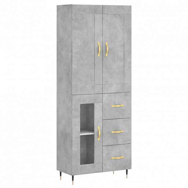 vidaXL Skříň highboard betonově šedá 69,5x34x180 cm kompozitní dřevo