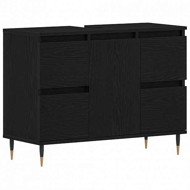 vidaXL Skříňka pod umyvadlo Černý dub 80 x 33 x 60 cm Kompozitní dřevo