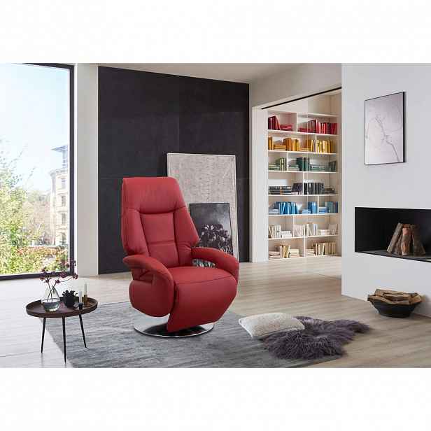 Sit & More RELAXAČNÍ KŘESLO, kůže, červená