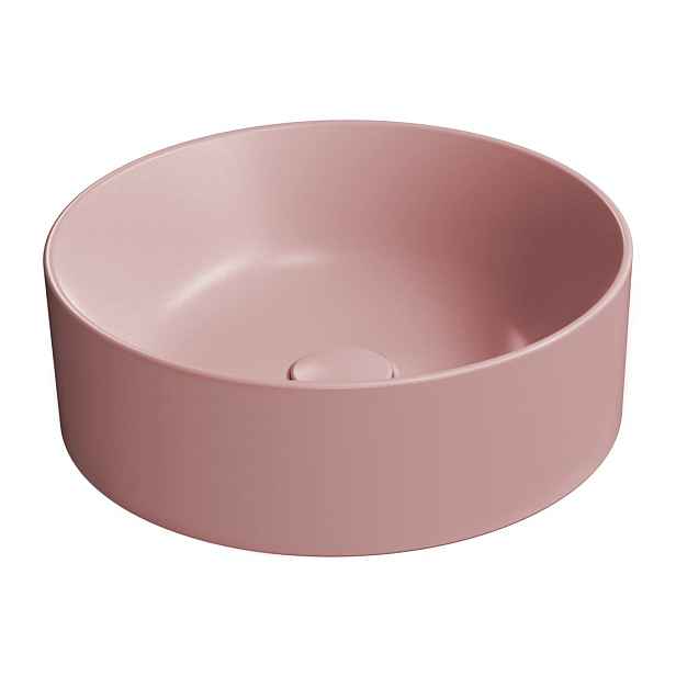 GSI KUBE X keramické umyvadlo na desku, průměr 40cm, blush mat