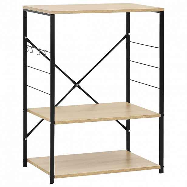 vidaXL Skříňka na mikrovlnku černá a dub 60 x 39,6 x 79,5 cm kompozit