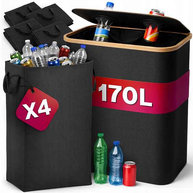 Košík Na Zpětné Lahve 4x Taška nádoba S Víkem 170L